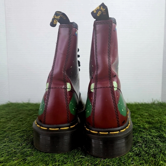 Dr. Martens 1460 Cherry Splatter Smooth Leather Combat Boots - Picture 5 of 10